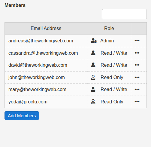 Workspace Members screenshot